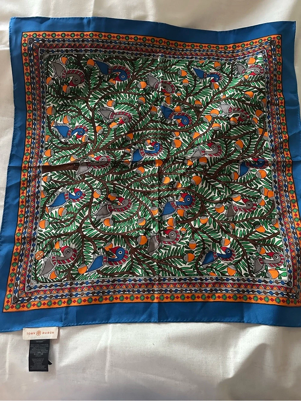 Tory Burch Something Wild 100% Silk Scarf 34x34